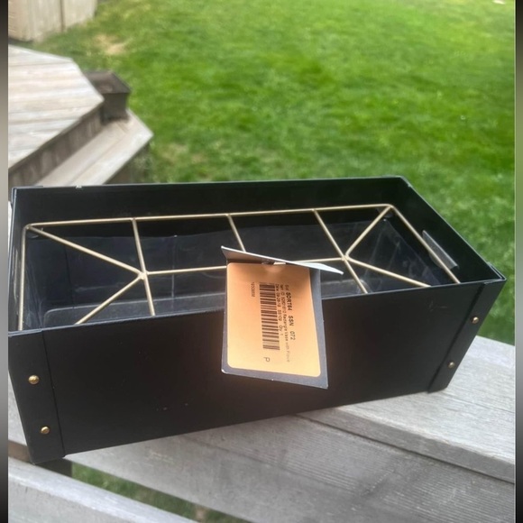 HEARTH & HAND With Magnolia Rectangular Metal Vase Black & Gold BRAND NEW - Picture 4 of 10